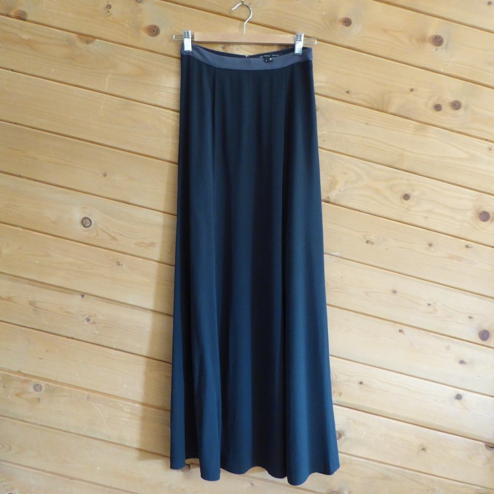 Theyskens' Theory Off Black Gray Sotto Silk Maxi Long Floor Length Skirt Size 0